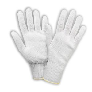 Safety gloves with mixed yarns