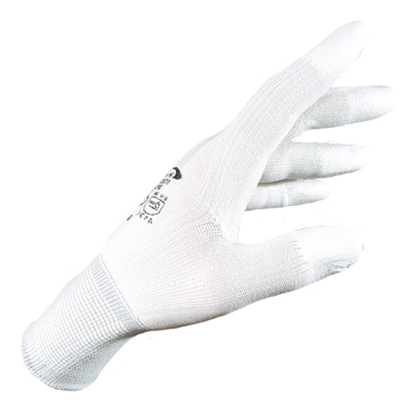 Safety gloves with PU coating on fingertips