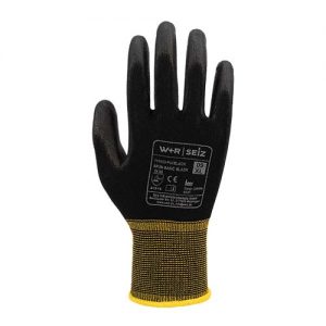 Safety gloves with PU coating on the palm